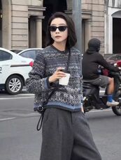 女士秋冬羊毛名族风开衫柔软舒适保暖，女装羊毛衫，冀清阳荣
