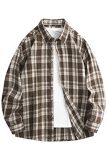 春季新款（跨境电商）格子男女情侣款潮流宽松格纹衬衣，男装衬衫，星座1107-1