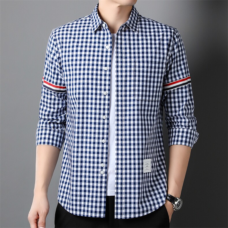 纯棉50支精品男士格子衬衫主推欧货品质，男装衬衫，钱塘207-1