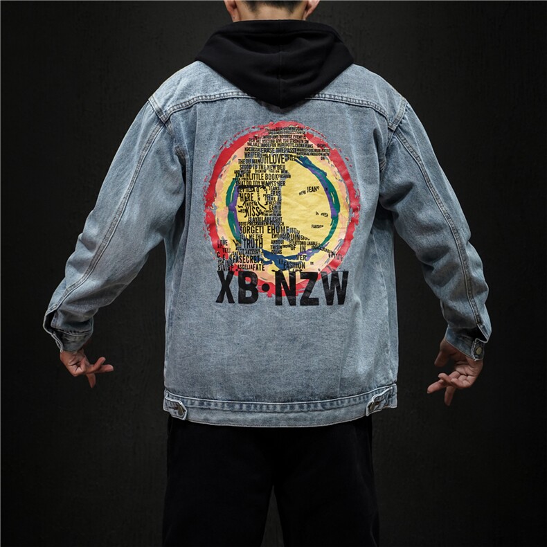 jk821-p85M-5XL黑墙ins牛仔夹克绣花破洞大码男日系CITYBOY,男装夹克,星座103A