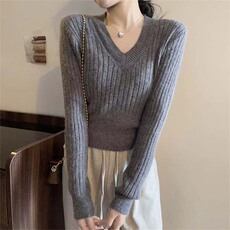 时尚百搭女士羊毛衫V领修身显瘦柔软舒适毛衣，女装羊毛衫，泰沅羊绒