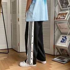 主推休闲裤男韩版潮牌宽松直筒排扣九分裤中性百搭潮流k838-p35,男装休闲裤,星座1008-2