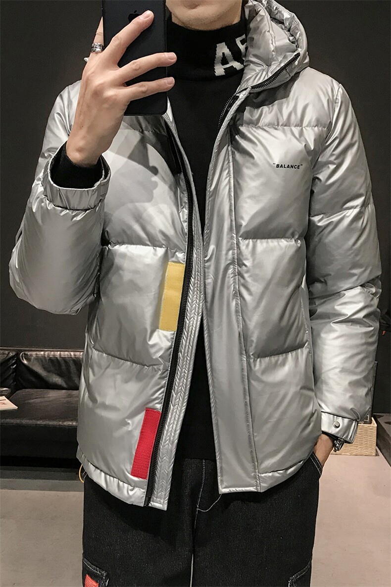 含秋冬新款潮流ins亮皮反光羽绒服情侣DS-B293-F702,男装羽绒服,电商A306