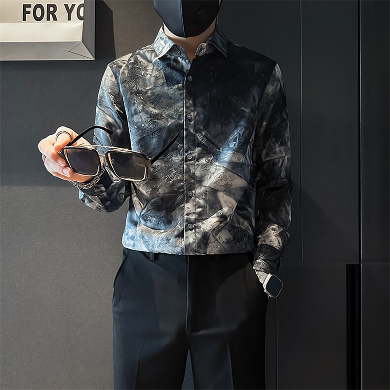 店主风英伦衬衫男印花提花社会小伙高档面料301C-CS10-特P60控89,男装衬衫,星座301C（原B323）