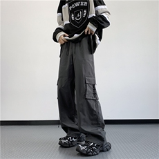 美式街头口袋工装裤新款韩版抽绳百搭休闲裤K04512-P43，男装休闲裤，星座308B-2