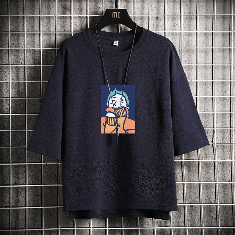 Q11042-P30春夏季七分袖t恤男大码五分袖男短袖中袖网格挂拍,男装T恤,电商A040A