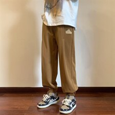 2026秋季刺绣压褶束脚卫裤XZ604-KP78-P55控68，男装休闲裤，星座604