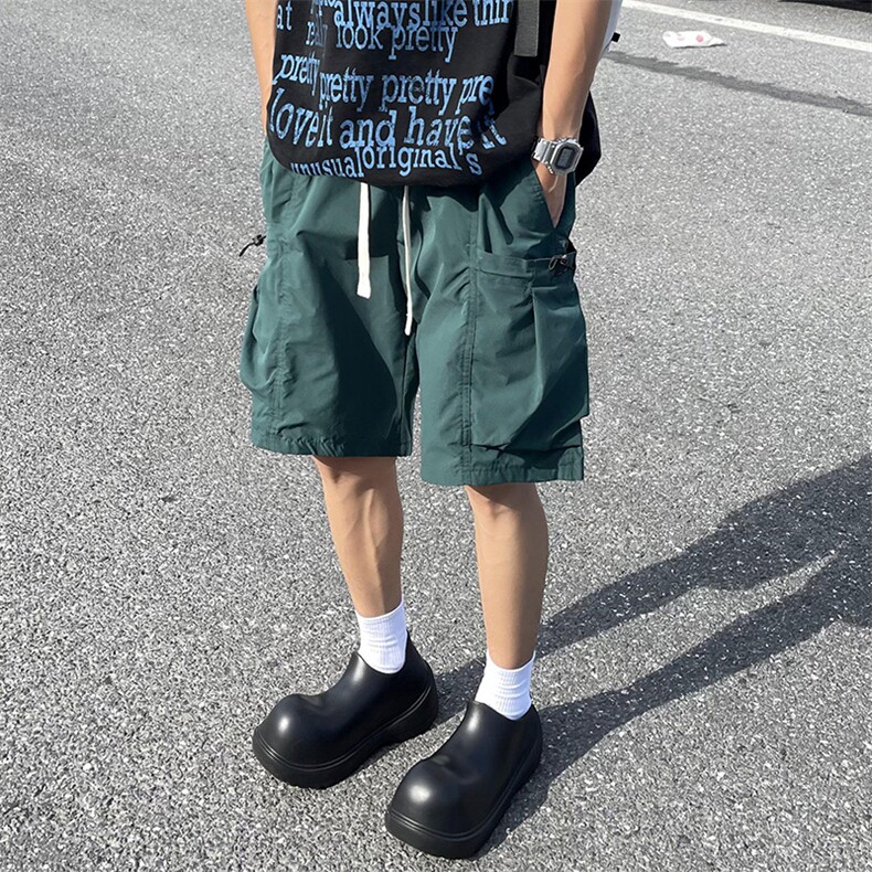 夏季大码休闲裤美式冰丝工装短裤男潮宽松薄款五分裤子225-2-K605,男装牛仔裤,星座225-2
