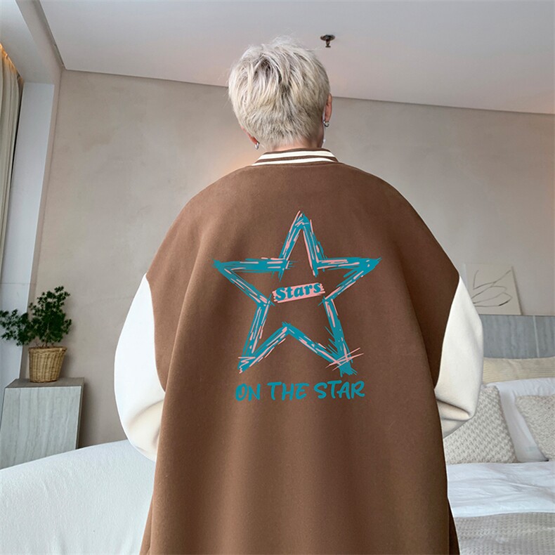 摇粒绒棒球服男大码开衫卫衣男夹克BF86340-P65,男装夹克,电商A040