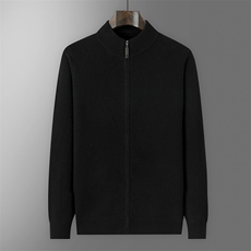 2025年秋季青春流行长袖半高领时尚百搭通勤简约开衫，男装羊毛衫，贝恒羊绒