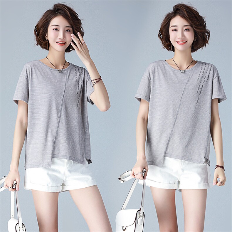 2021年夏季圆领纯色时尚舒适宽松短袖，女装T恤，小林双子