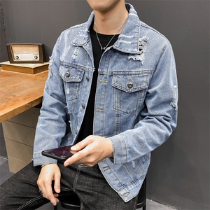 秋季牛仔外套男春秋韩版潮流新款秋装男生男士夹克上衣服8153-P60图片