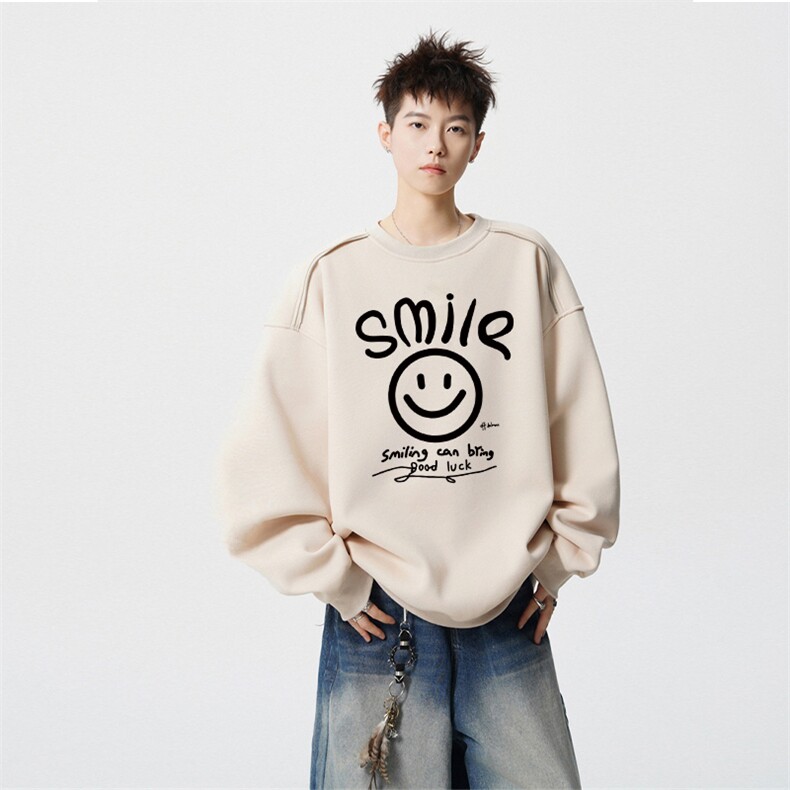 得物供货、重磅420克现货圆领卫衣宽松HD019-1-WY2748LL-P35,男装卫衣,电商019-1