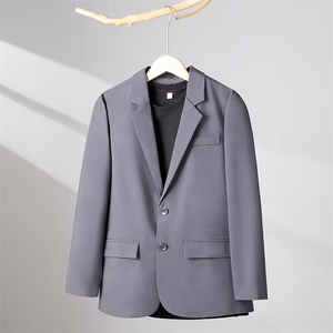 西服外套男修身商务休闲职业正装新郎伴郎结婚礼服上班纯色小西装图片