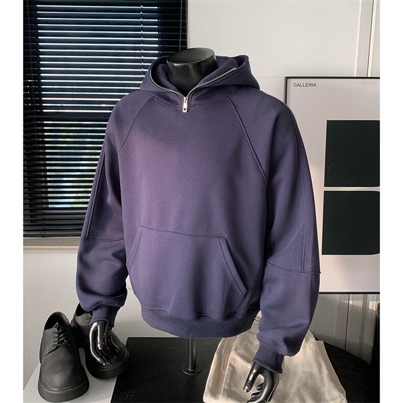 重磅boxy短款全棉450克拉链连帽卫衣套头外套男RH5314-P53,女装短外套,星座610B-1