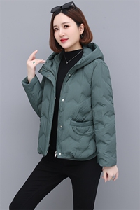 时尚气质休闲连帽羽绒服 秋冬新款保暖轻薄外套图片