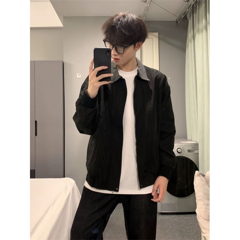 706-1-JK2041-P65 特P 现货 秋季美式撞色格纹翻领夹克外套图片