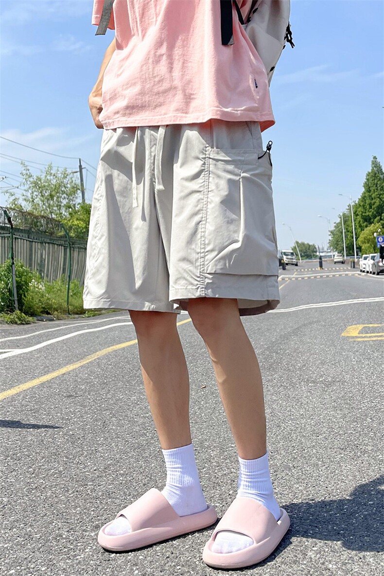 夏季大码休闲裤美式冰丝工装短裤男潮宽松薄款五分裤子225-2-K605,男装牛仔裤,星座225-2
