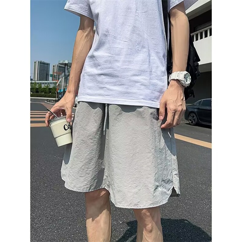 日系复古刺绣工装短裤男款夏季户外运动机能风宽松百搭休闲五分裤,男装牛仔裤,星座1210-1
