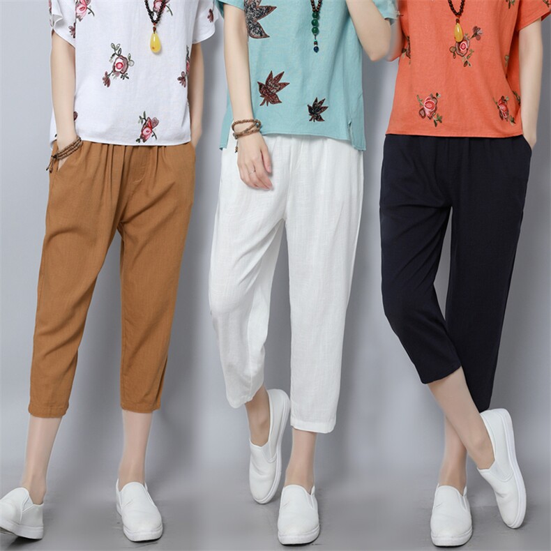 裤子2021年春季修身显瘦纯色中腰均码休闲流行韩版运动百搭，女装连体裤，涵誉