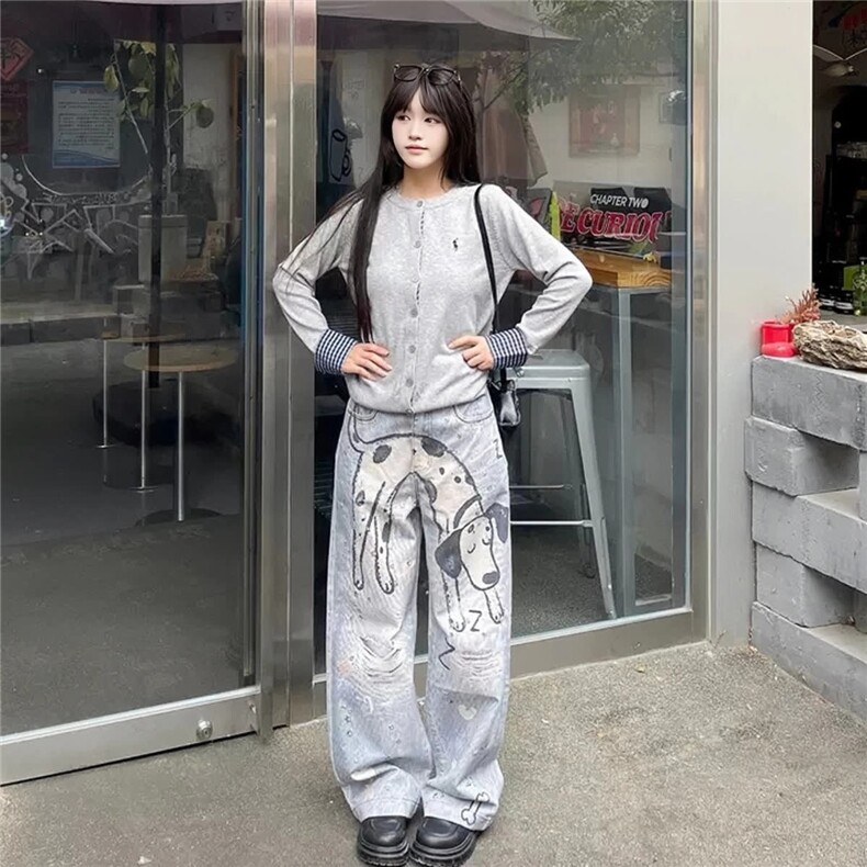 原宿新款气质简约ins时尚百搭慵懒文艺牛仔裤日系潮流流行,男装牛仔裤,星座1210-1