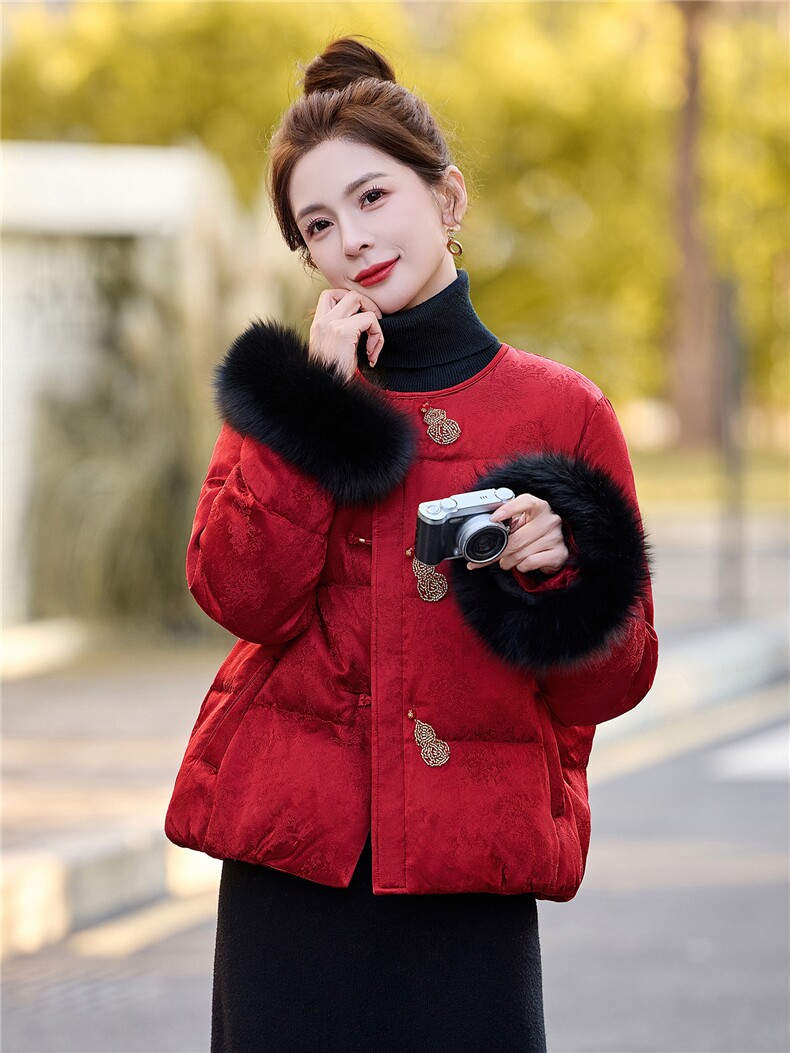 依如秀2026年冬季狐狸毛羽绒服,女装羽绒服,依如秀(原杭风阁)