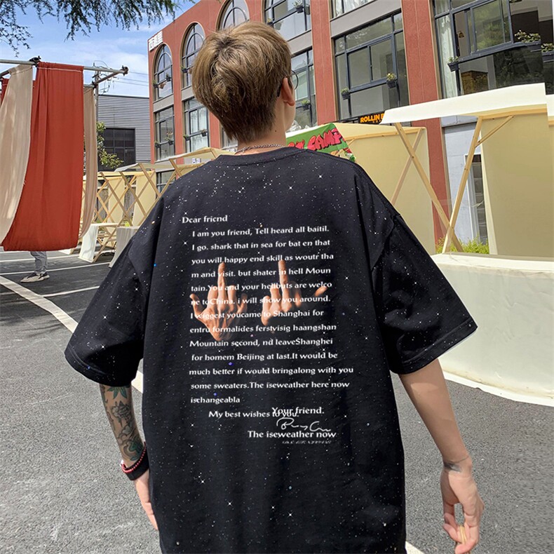 量大优供抖音视频支持得物配合二开美式满天星亮片短袖T恤MTX153,男装T恤,电商A486