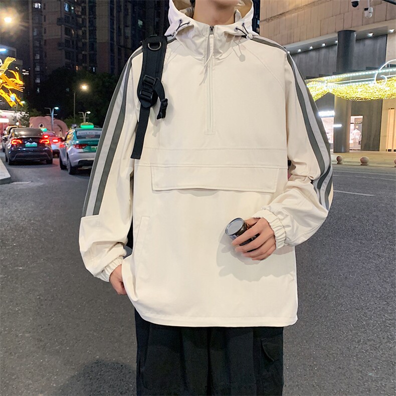 新款秋季港风夜景套头连帽夹克男现货DSA157B-J1566-P75,男装夹克,电商A157B