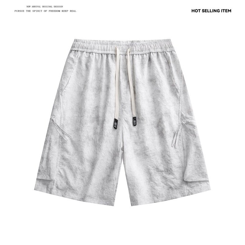 K221特P32夏季新款美式扎染短裤男宽松痞帅五分裤中裤运动短裤图片