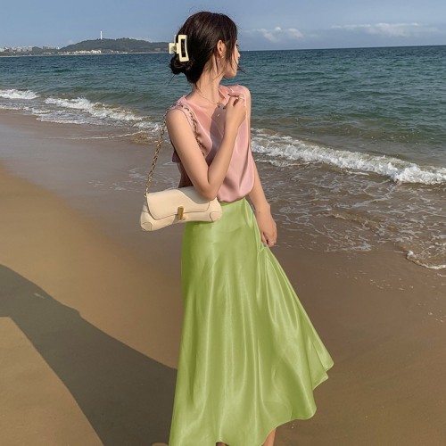 现货转化率高缎面半身裙P65K118,女装半身裙,浙宝305