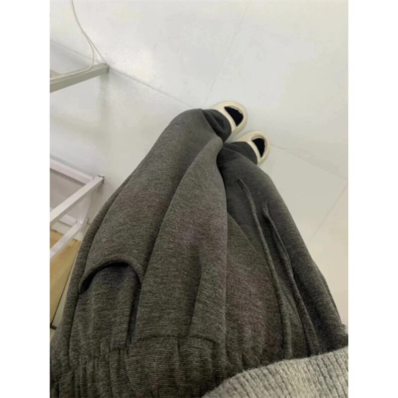 1506-1/KA6491/P44深灰色糯米卫裤男秋冬款垂感阔腿裤加绒加厚,男装休闲裤,星座1506-1