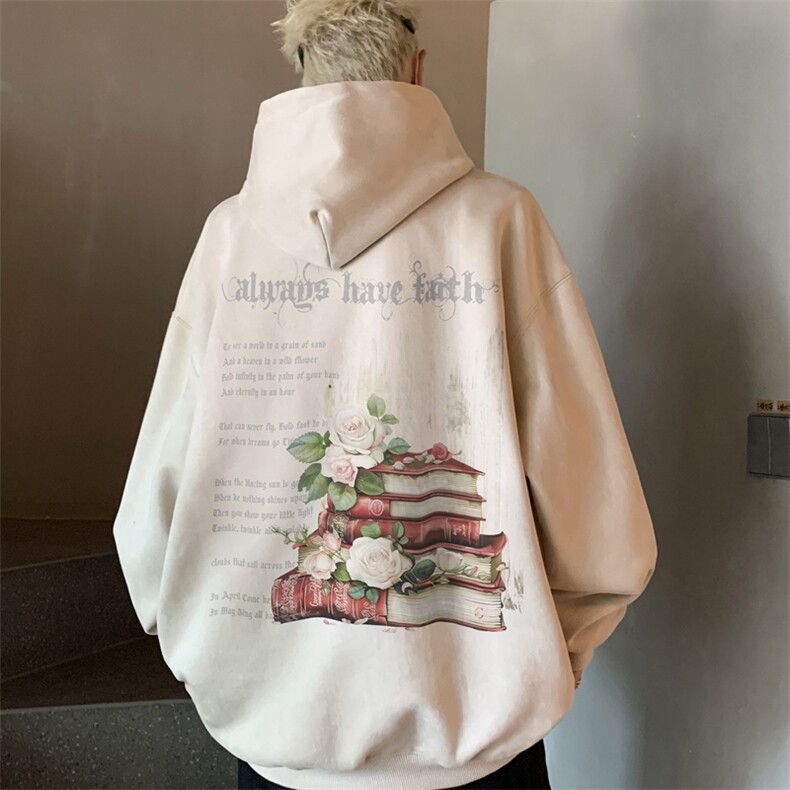 2024美式复古松连帽麂皮绒卫衣XZ301B-JB1003-P55图片