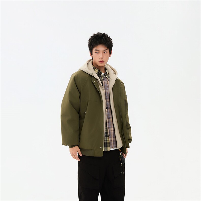!潮流冬季连帽拉链加绒加厚棉衣情侣撞色棉服外套MY5567-P78,男装棉衣,星座610B-1