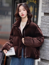 立领短款面包服羽绒服女2025冬季新款小个子加厚保暖巨好看外套，女装羽绒服，靓衣阁