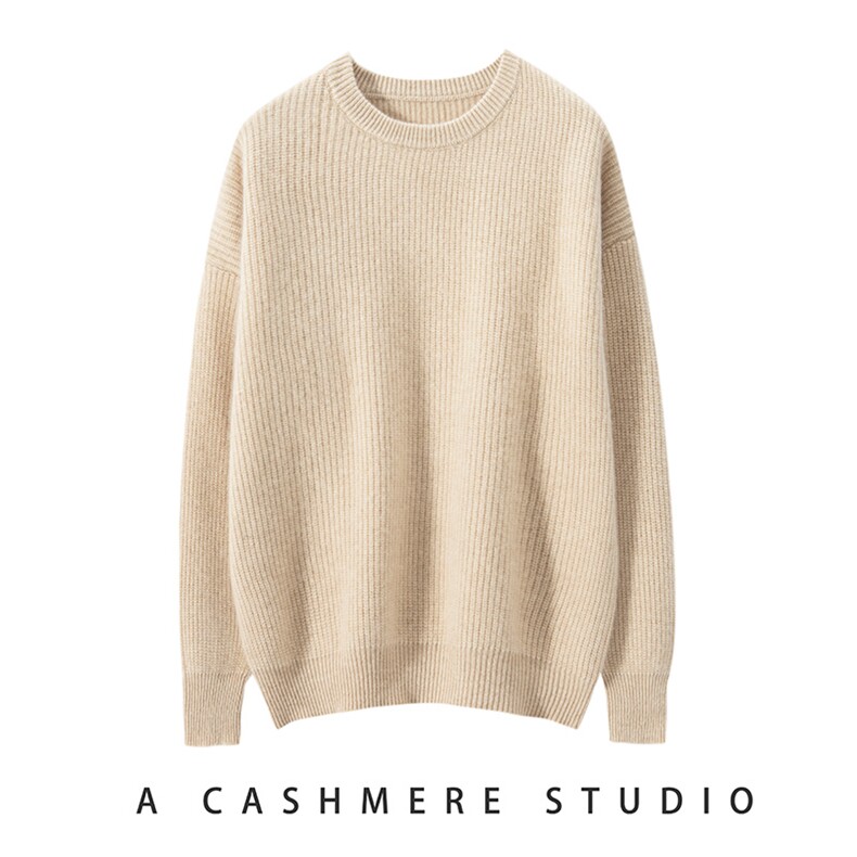 2025年秋季厚款套头单件常规长袖落肩袖圆领针织衫时尚百搭，女装针织衫/毛衣，珍丝贝尔
