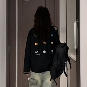 美式高街解构工艺速干长袖T恤衫男女款防晒上衣户外运动骑行服潮图片