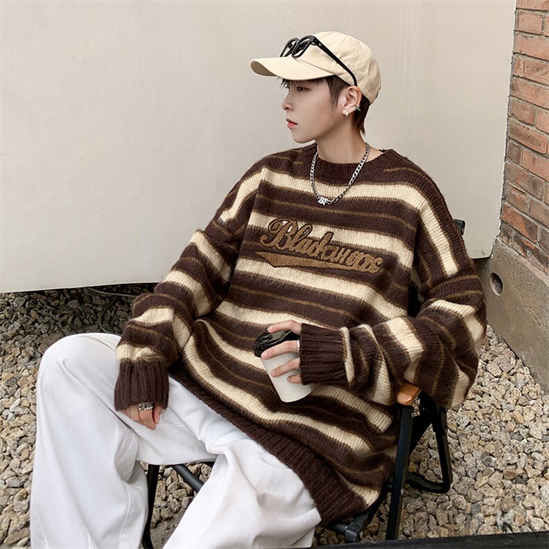 宽松慵懒风毛衣男秋冬季针织衫港风宽松线衣外套MY0913-P50,男装针织衫/毛衣,星座308B-1