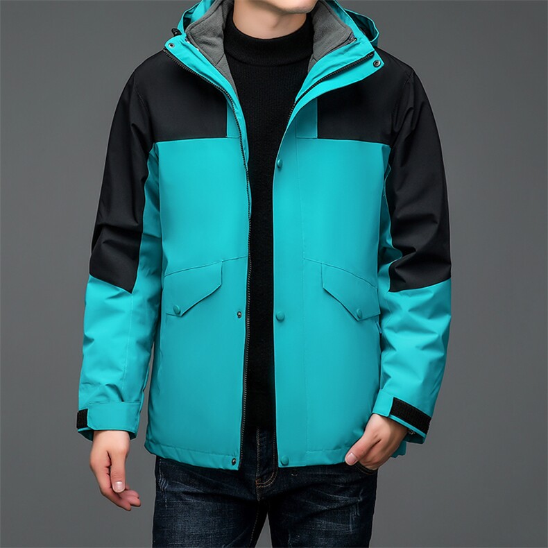 秋冬连帽男宽松加绒可脱卸内胆冲锋衣外套户外运动服BSN3088-P155,男装棉衣,星座1105-3