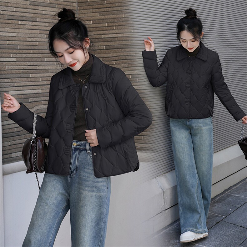 【现货】短款羽绒服女2024冬季新款时尚洋气减龄轻薄外套90白鸭绒,女装羽绒服,仟媚宠