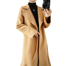 时尚显瘦长款羊毛大衣女秋冬季新款气质外套加厚保暖风衣，女装双面呢大衣，乾庄羊绒