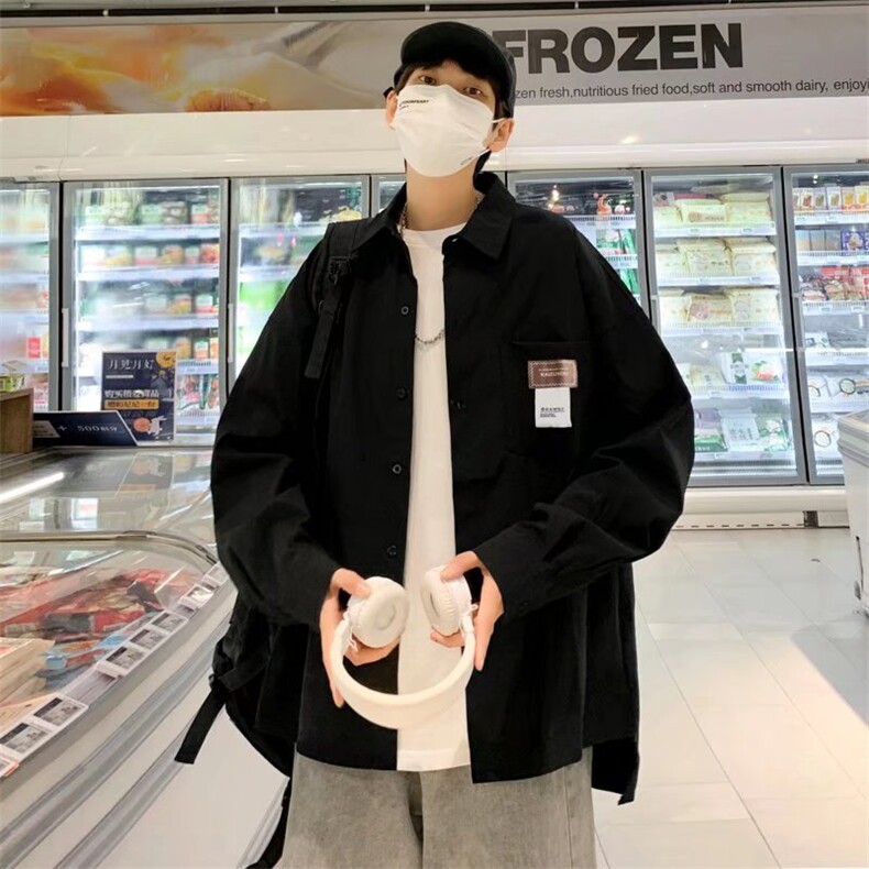 长袖衬衫春款男港风潮流K8902P30,男装衬衫,星座1116-2