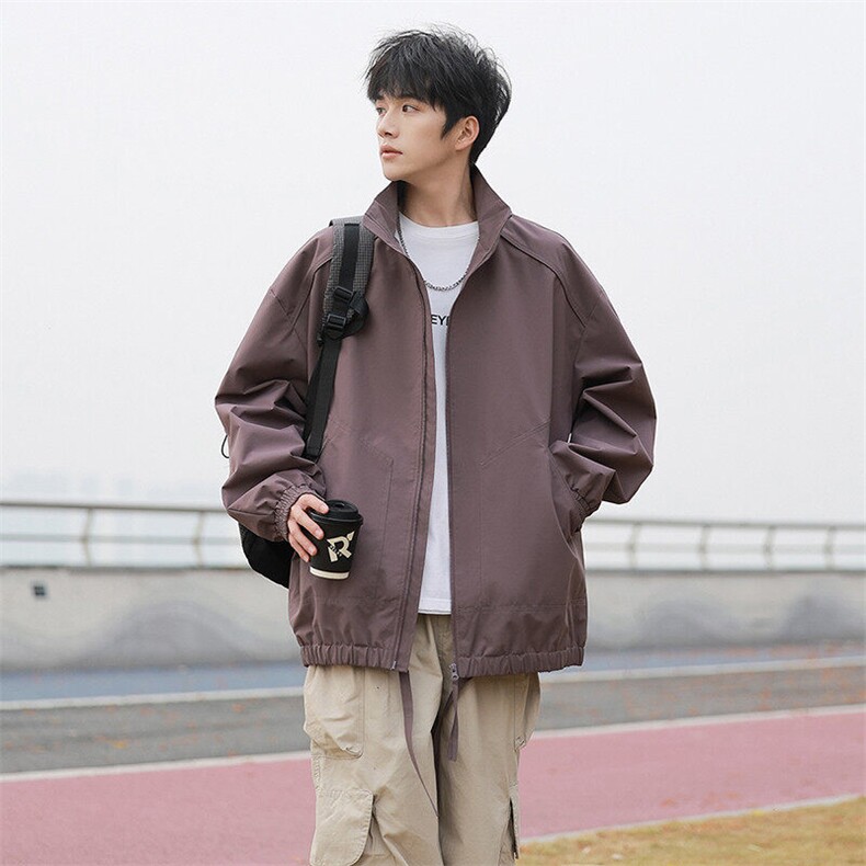 新款硬汉风户外夹克男立领纯色上衣冲锋衣外套A157B-JK7822-P70,男装夹克,电商A157B
