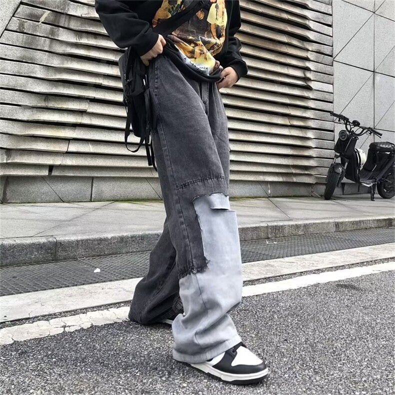 牛仔裤男秋季潮大码休闲裤子高街慵懒男N8115P43,男装牛仔裤,星座1116-2