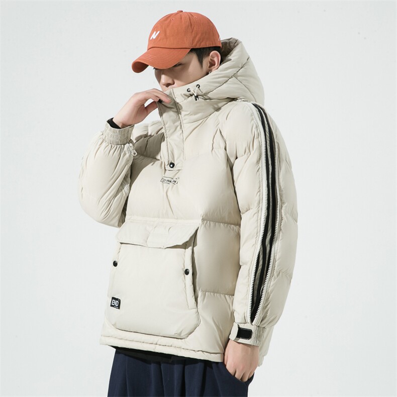 冬季加厚羽绒服套头印花连帽字母羽绒外套青年潮A266-YR04-P240，男装羽绒服，电商A266
