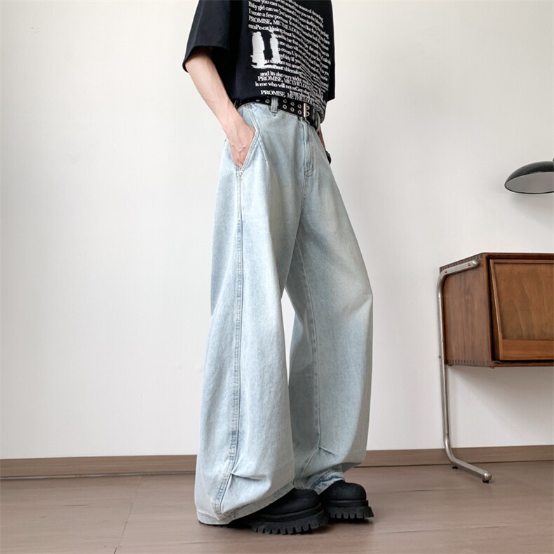 美式复古牛仔裤男女潮牌宽松直筒裤N01157-P53,男装牛仔裤,星座308B-2