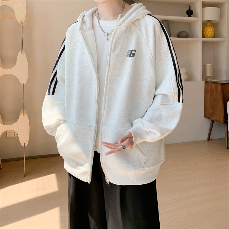 内景秋冬新款高街情侣连帽卫衣男宽松开衫外套WY00759/P55加绒P65，女装短外套，电商B316