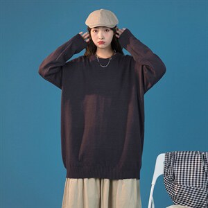 纯色针织衫中性风2024秋冬新款毛衣圆领男女上衣A161-2-M001-P35，男装针织衫/毛衣，电商A161-2