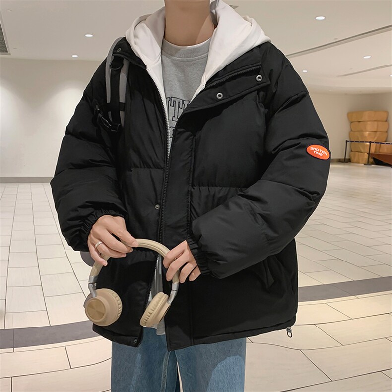 2024冬新款港风夜景连帽假两件面包服棉衣外套男G3012-P95控115,男装棉衣,星座914-3