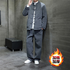 2025冬季风套装中式复古唐装棉衣欧棉绒保暖棉袄TZ2533-P205，男装棉衣，电商A008