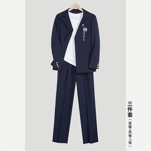 新款学院风dk制服男学生西服外套三粒扣jk西装班服潮W6620-P61图片